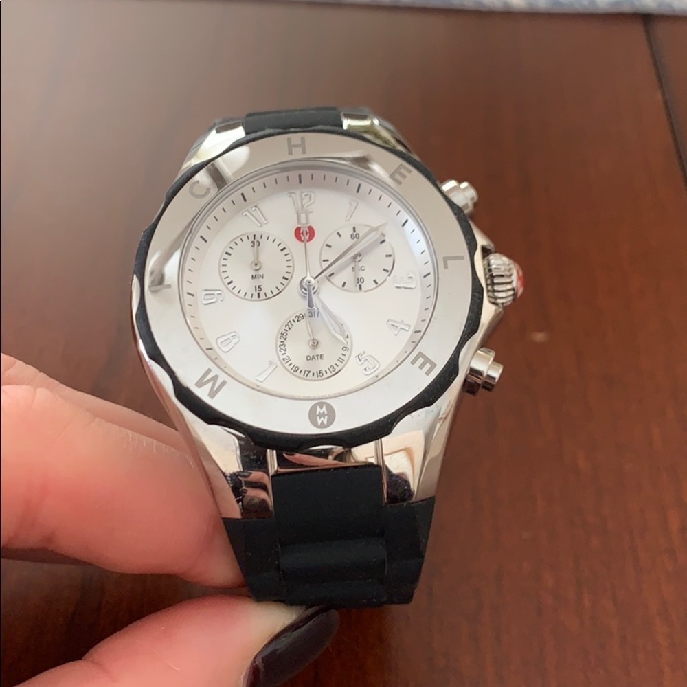 MICHELE Tahitian Jelly Watch - black / silver